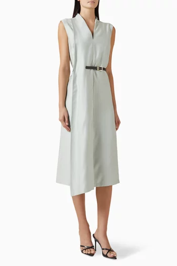 Belt-detail Dress in Tencel Blend