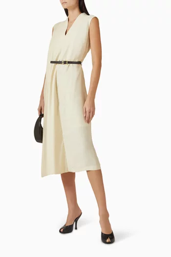 Belt-detail Dress in Tencel Blend