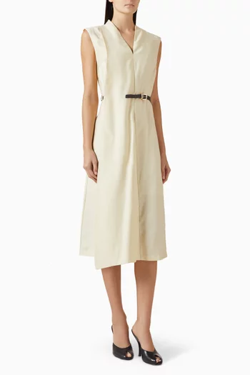 Belt-detail Dress in Tencel Blend