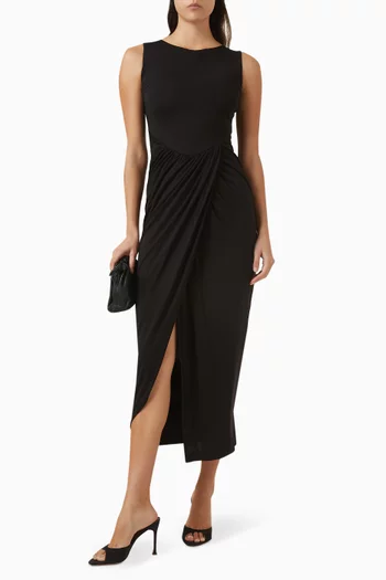 Gathered Dress in Viscose Blend