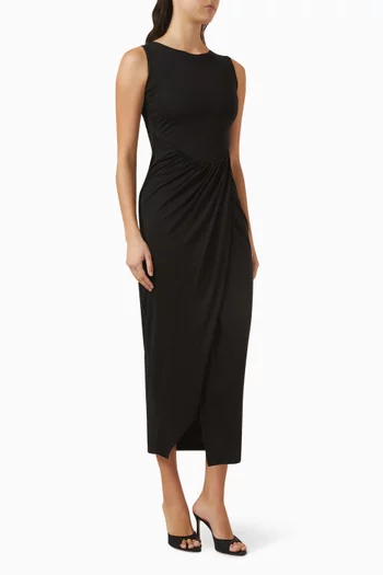 Gathered Dress in Viscose Blend