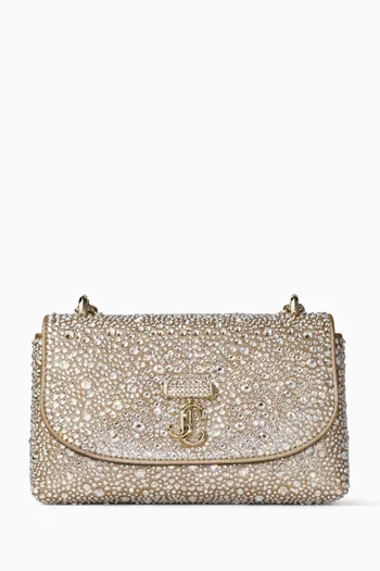 حقيبة كروس صغيرة مقوسة شمواه مرصع بالكريستال