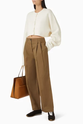 كارديغان بقصة قصيرة وفضفاضة مزيج صوف