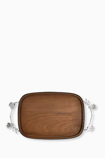 لوح تقديم خبز بتصميم أوركيد أبيض