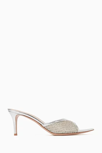 حذاء سيينا مفتوح من الخلف بكعب 70 مم جلد نابا