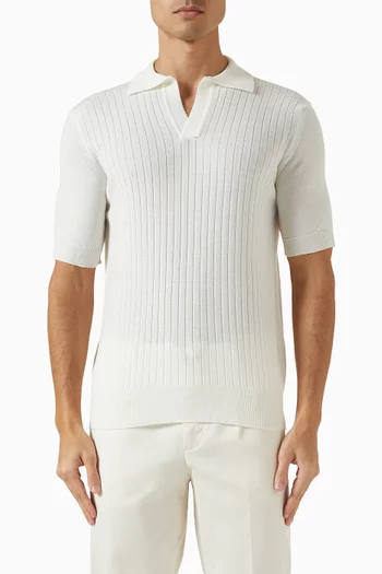 تي شيرت بولو بلا أزرار بنسيج مضلع كاشوول