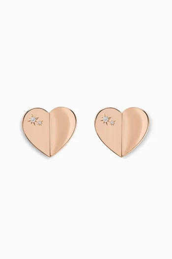 Large Hiam Heart Earrings in 18kt Rose Gold