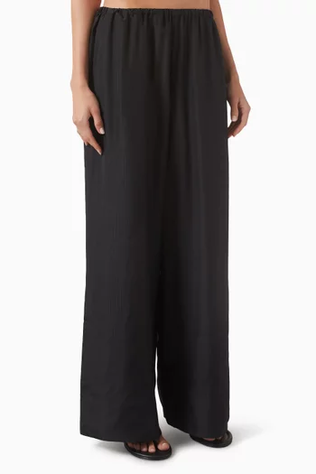 Grid Relaxed Pants in Silk