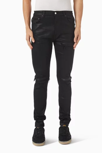 بنطال جينز بنقشة ام ايه كواد وقصة سكيني