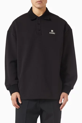 تي شيرت بولو بقصة فضفاضة وحرفي MA مزيج قطن