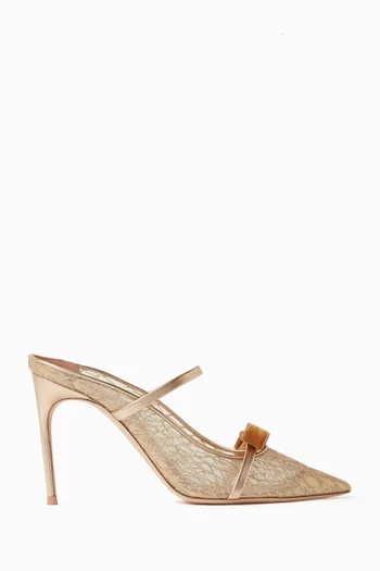Aurora 90 Mules in Glitter Mesh