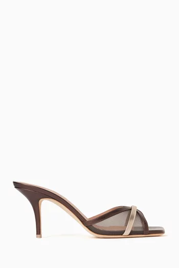 Perla 70 Mule Sandals in Metallic Leather