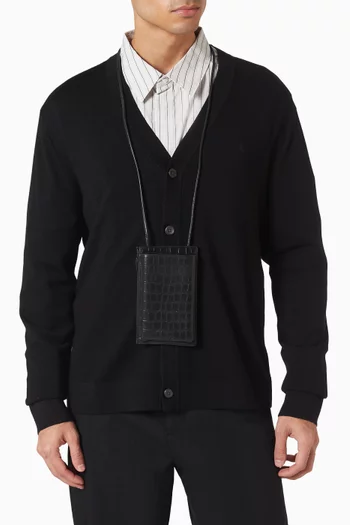 حقيبة هاتف كروس جلد بنقشة جلد التمساح