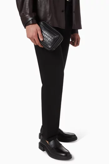 حقيبة مستحضرات العناية الشخصية بنقشة جلد التمساح