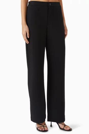 Straight-leg Pants in Cotton Blend