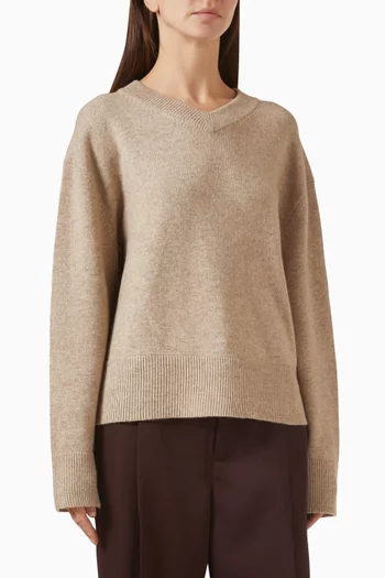 V-neck Sweater in Cashmere-blend