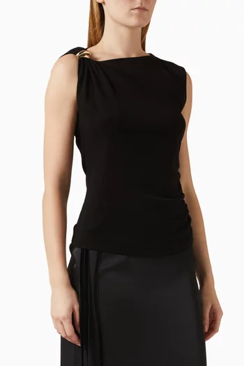 Cinched Shoulder Top in Wool-blend