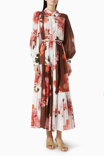 فستان اسبيريت طويل بكشكش قطن