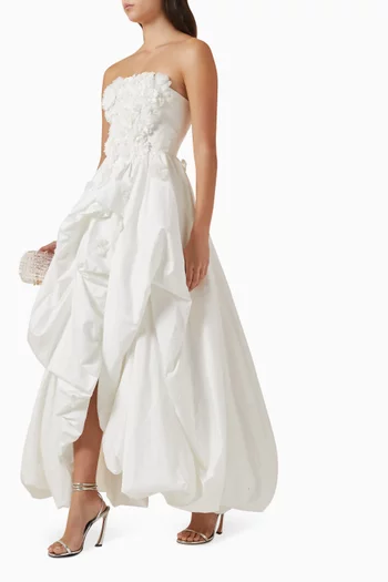 فستان سهرة كارينا مزين بزهور قطن