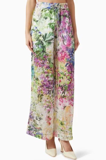 بنطال ادينا مزين بنقشة مزيج لايوسيل