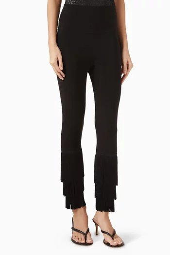Fringe Hem Crop Leggings