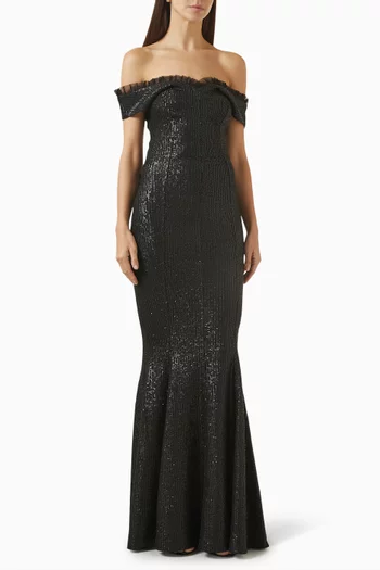 Off-shoulder Fishtail Gown