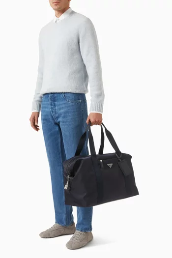 Duffle Bag in Re-Nylon and Saffiano Leather