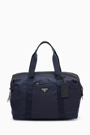 Duffle Bag in Re-Nylon and Saffiano Leather