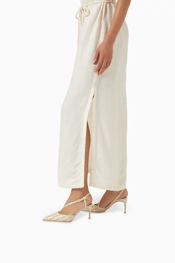 حذاء كلاسيك فاليريا بكعب 70 مم خوص وجلد نابا