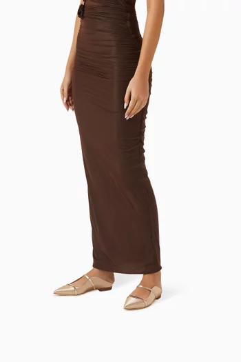 Maureen Mules in Leather & Satin