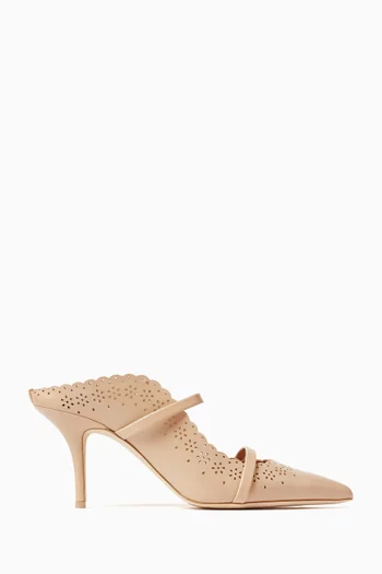 حذاء مورين مفتوح من الخلف بكعب 70 مم جلد نابا