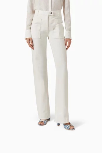 حذاء نورا مفتوح من الخلف بكعب 70 مم جلد ودينم