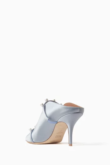 Maureen 70 Pearl-embellished Mules in Satin
