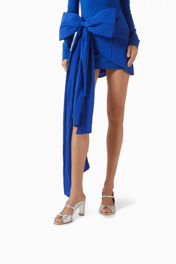 حذاء مفتوح نورا بكعب 70 مم جلد نابا لامع