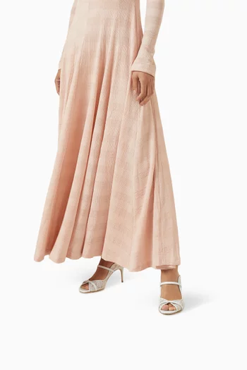 حذاء نوا مفتوح من الخلف بكعب 70 مم دانتيل وجلد نابا