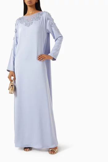 Bead-embellished Kaftan in Crepe