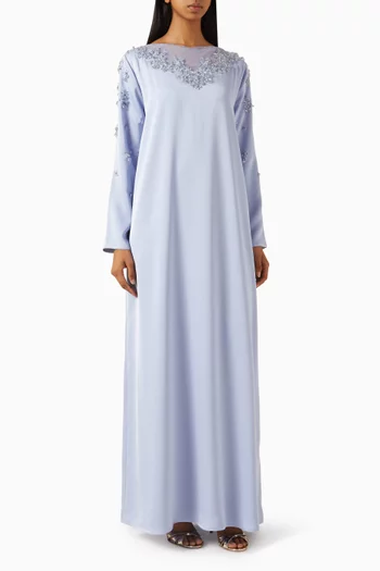 Bead-embellished Kaftan in Crepe