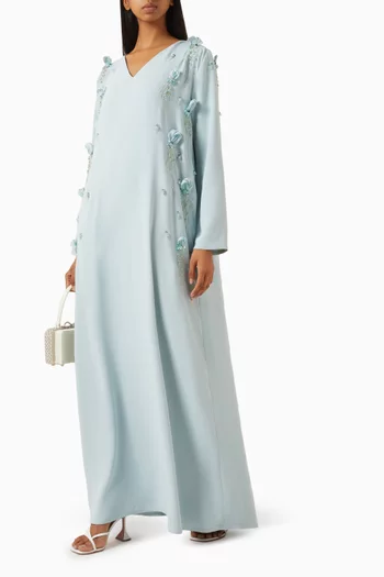 Bead-embellished Kaftan in Crepe