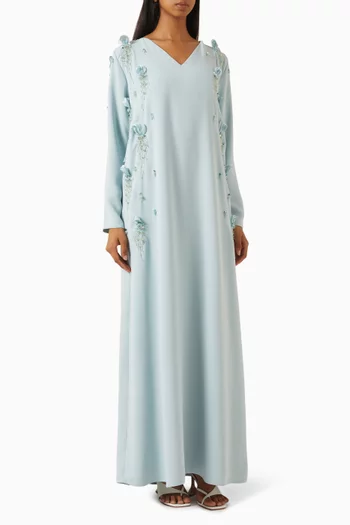 Bead-embellished Kaftan in Crepe