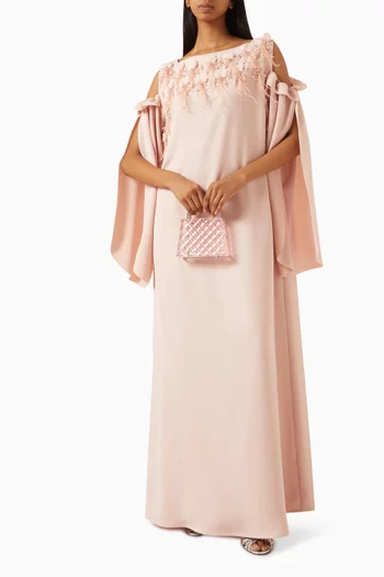 Feather-trim Kaftan