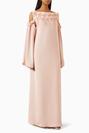 Feather-trim Kaftan