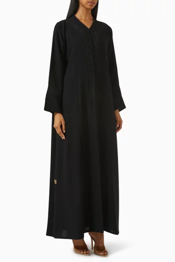 عباية مطرزة بالخيوط كريب