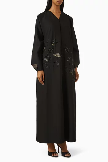 عباية ستارليت مطرزة كريب