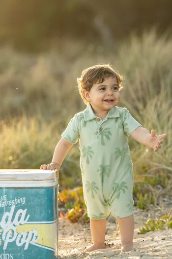 Ivan Tree-print Romper in Cotton