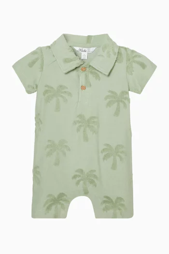 Ivan Tree-print Romper in Cotton