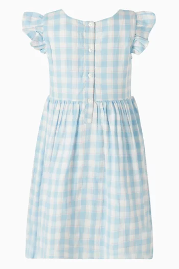 فستان بوني مطرز بنقشة غينغهام  قطن