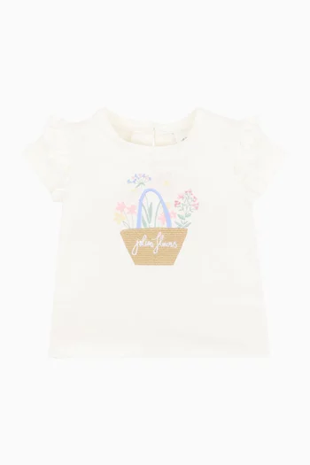Bonnie Floral-embroidered T-shirt in Cotton
