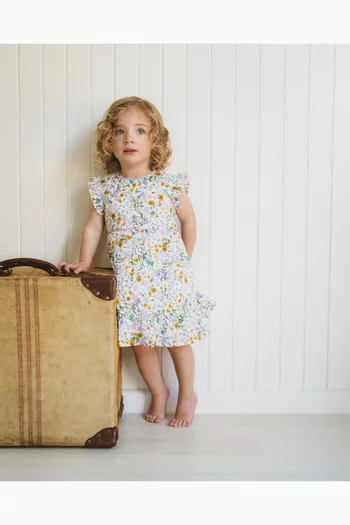 فستان زارا بنقشة زهور قطن