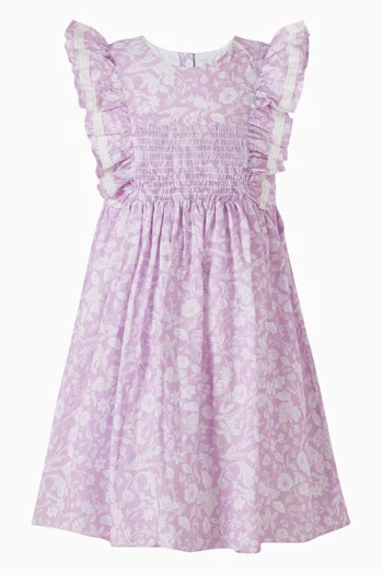 فستان زارا بنقشة زهور قطن