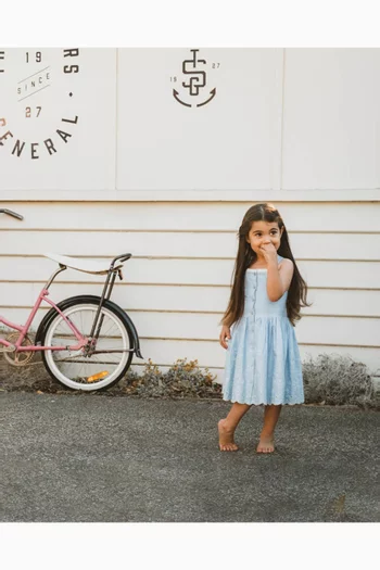 فستان زارا بتطريز إنجليزي قطن